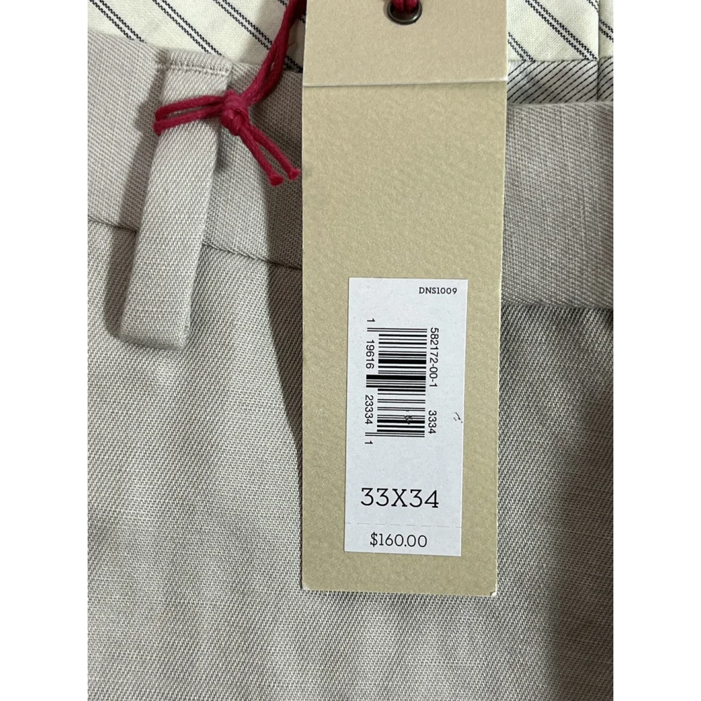 Banana Republic Heritage Pants‎ Mens 33x28 Slim Fit Linen Blend New Hemmed